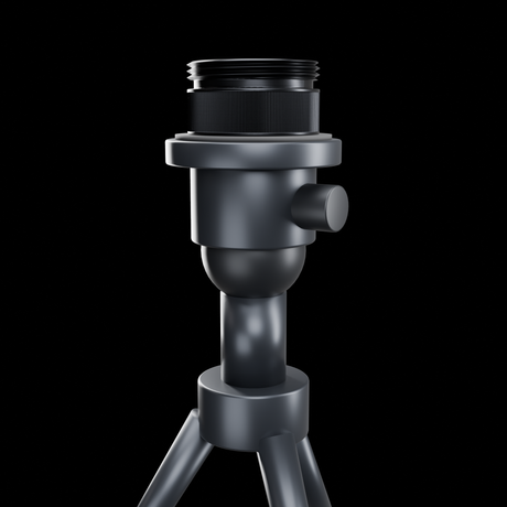 Tripod Mount Adapter threaded onto a standard tripod ball head 1/4-20 stud
