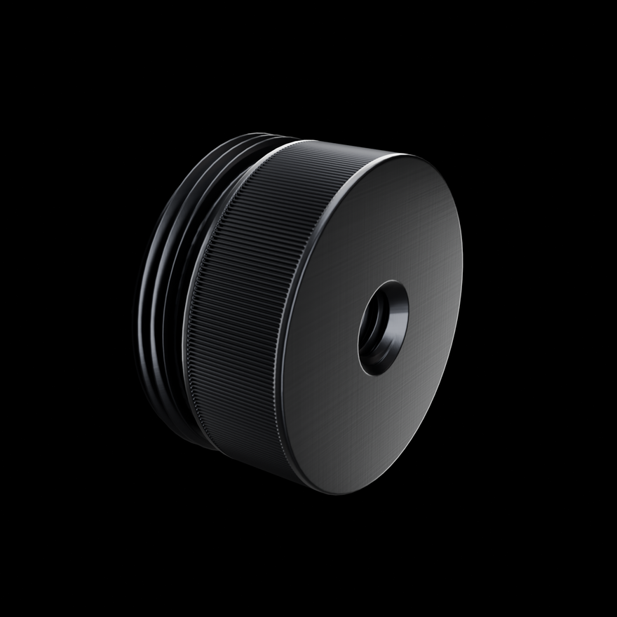Tripod Mount Adapter - matte black anodized 6061 aluminum, 1/4-20 UNC tripod thread face