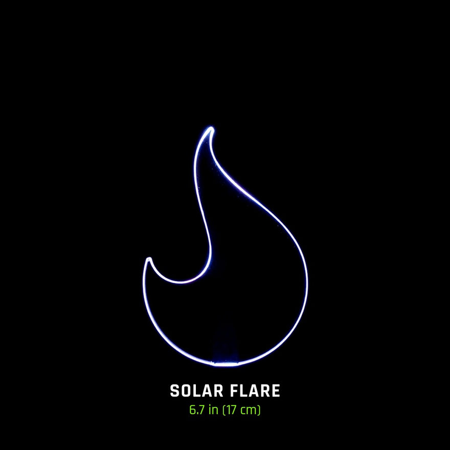 Solar Flare Blade, 6.7 in (17 cm), lit on black, part of the Best Seller Blade Pack