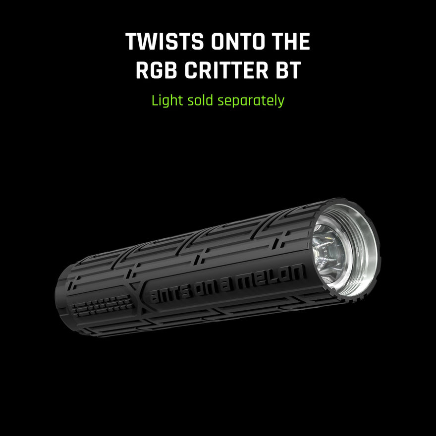 The Fiber Optic Duster twists onto the RGB Critter BT, light sold separately