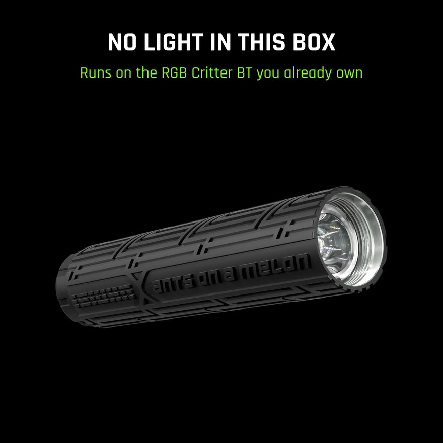 No light in this box. Runs on the RGB Critter BT you already own, sold separately