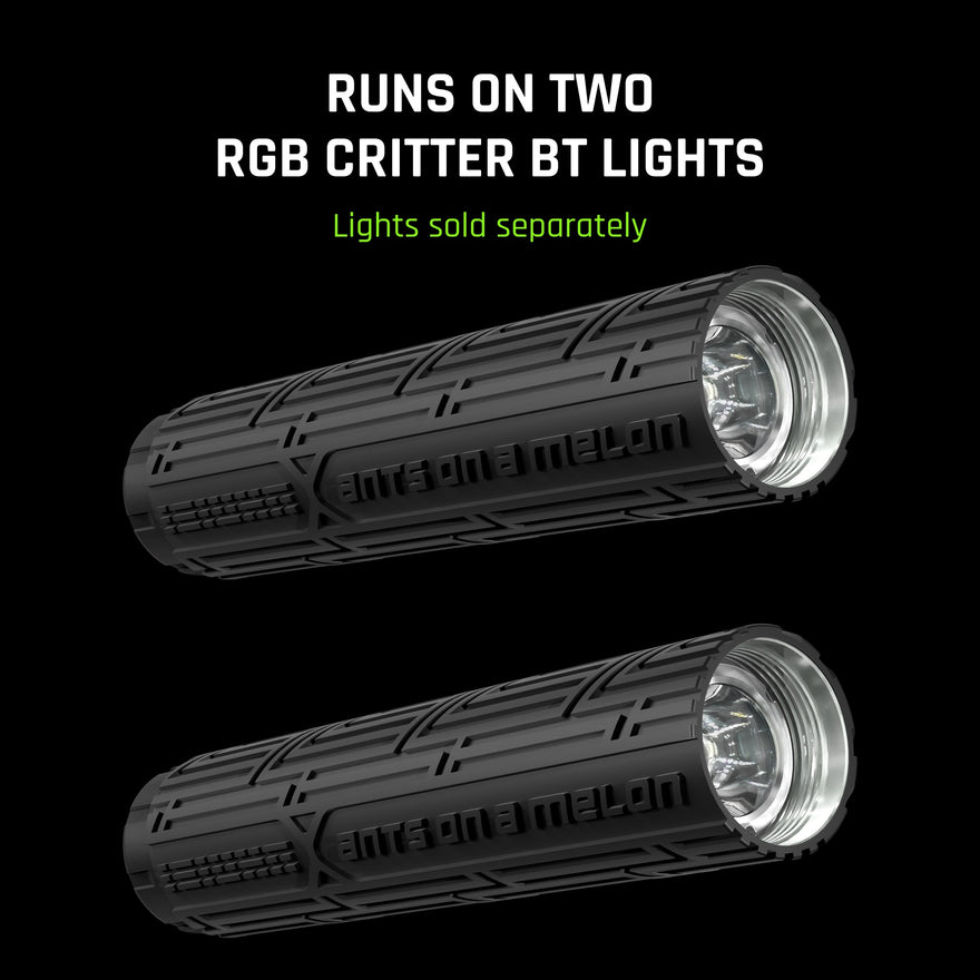 The Jupiter Jump Rope runs on two RGB Critter BT lights, sold separately