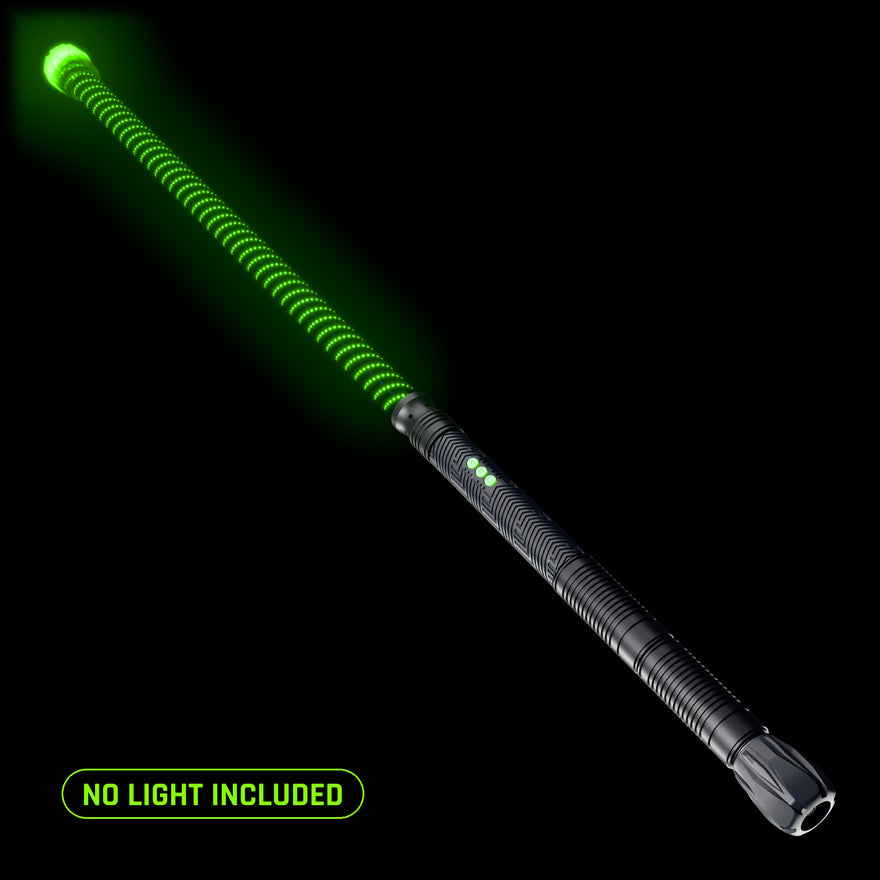 Contact Saber (No Light) in the Stellar pattern, lit green, shown on an RGB Critter BT light engine. No light included; it runs on the Critter you already own.