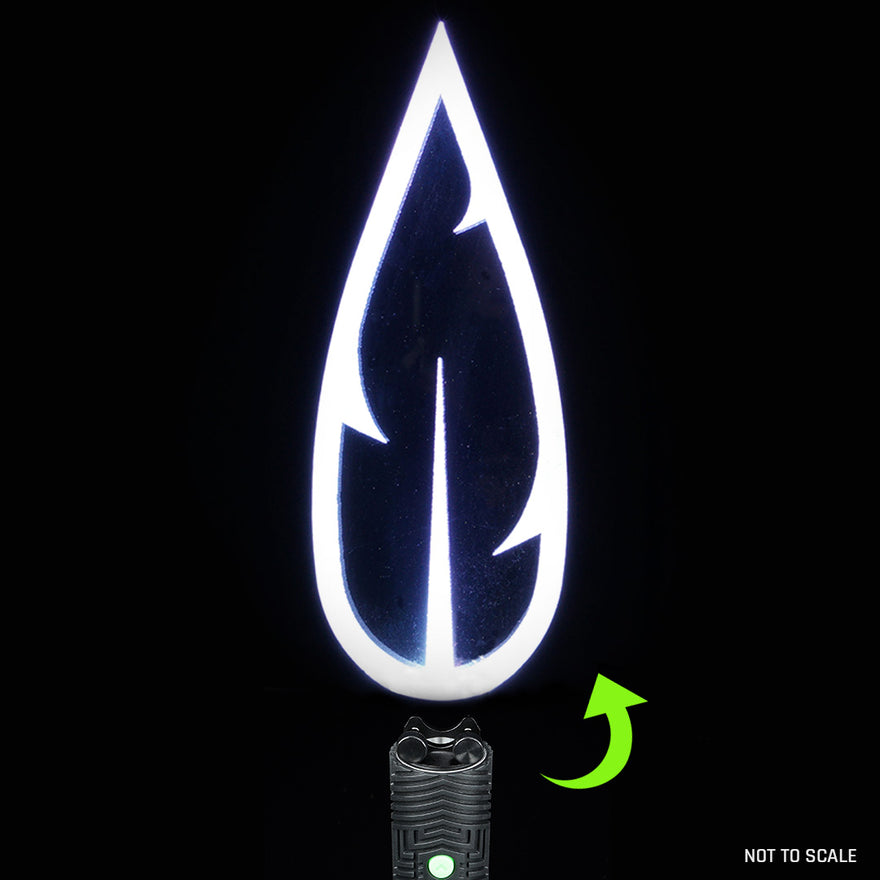 Feather Lissome Pro blade with holder adapter attached to RGB Critter, producing smooth, graceful light trails in long exposure photography