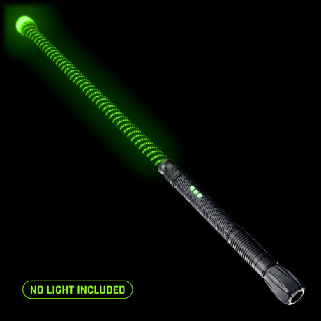Forward Balance Contact Saber (No Light) in the Stellar pattern, lit green, shown on an RGB Critter BT light engine. No light included; it runs on the Critter you already own.