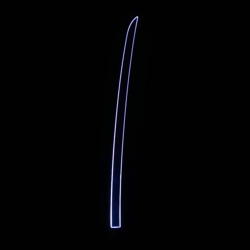Katana acrylic light painting blade producing long, sharp light trails in long exposure photography