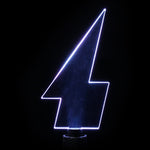 Lightning acrylic light painting blade creating jagged, striking light trails in long exposure photography