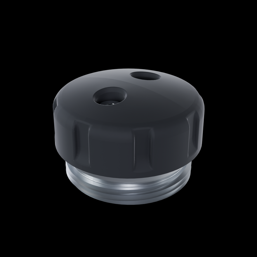 Modular End Cap, black silicone with aluminum thread