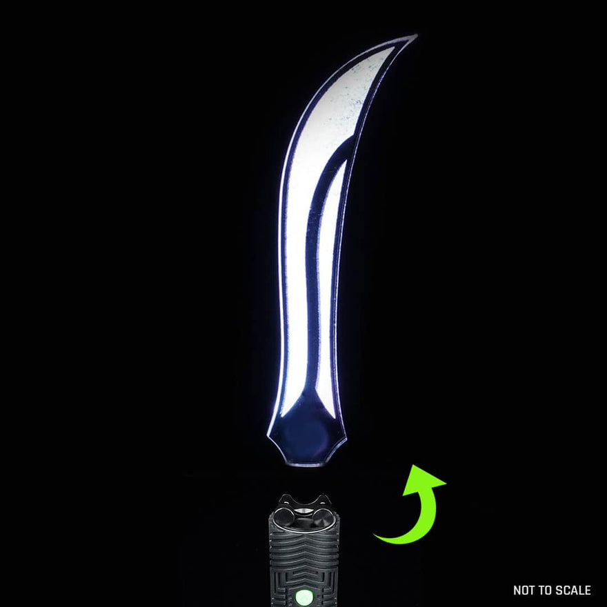 Oncrist Pro light painting blade with holder adapter mounted to RGB Critter for creating defined, crystalline trails in long exposure photography