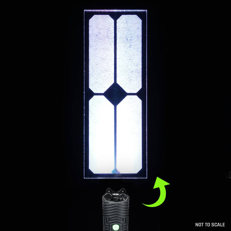 Palladian Pro light painting blade with holder adapter mounted to RGB Critter for balanced, architectural light trails in long exposure photography