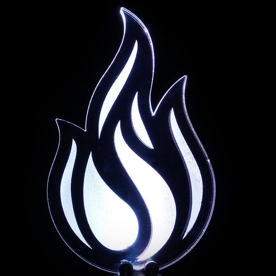 Primal Flames Pro acrylic light painting blade designed for intense, fiery trails in long exposure photography