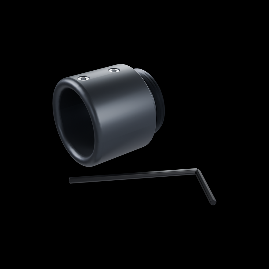 What is in the box: RGB Critter Tube Adapter Short with its two set screws and 2 mm Allen key