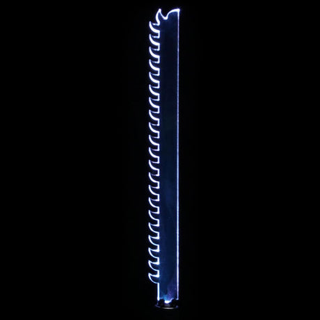 Saw 3000 acrylic light painting blade producing jagged, sharp light trails in long exposure photography
