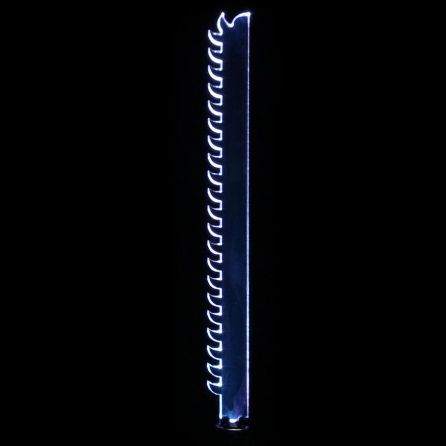 Saw 3000 acrylic light painting blade producing jagged, sharp light trails in long exposure photography