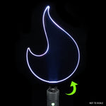 Solar Flare light painting blade with holder adapter connected to RGB Critter, creating fiery radiating trails in light painting photography