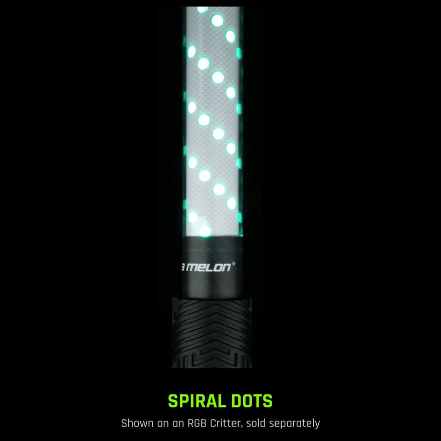 Spiral Dots Light Painting Tube, shown on an RGB Critter, sold separately