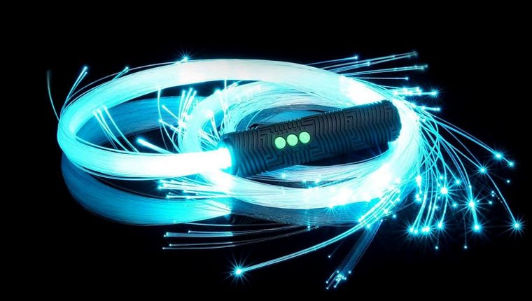 BitWhip fiber optic whip, blue