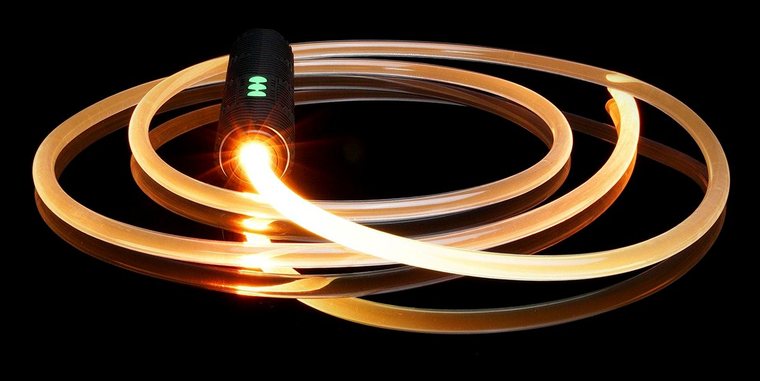 Glowing light painting rope on the RGB Critter BT
