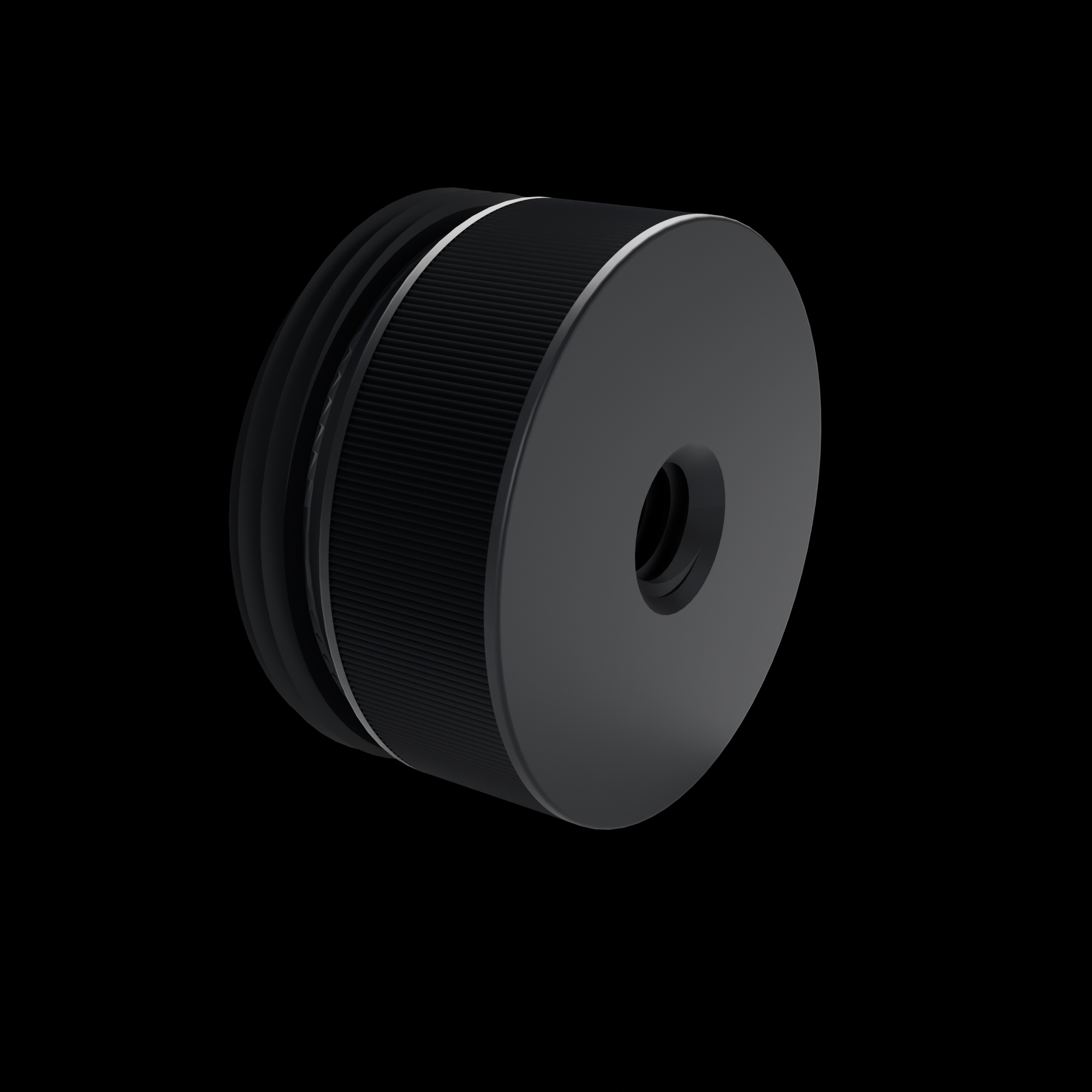 Tripod Mount Adapter - matte black anodized 6061 aluminum, 1/4-20 UNC tripod thread face