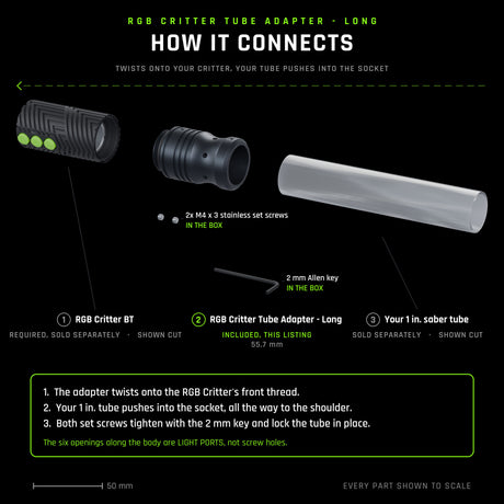 RGB Critter Tube Adapter - Long