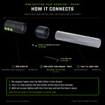 Exploded view to scale: the RGB Critter Tube Adapter - Short twists onto the RGB Critter&