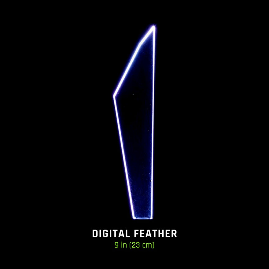 Digital Feather Blade (Short), 9 in (23 cm), lit on black, part of the Best Seller Blade Pack