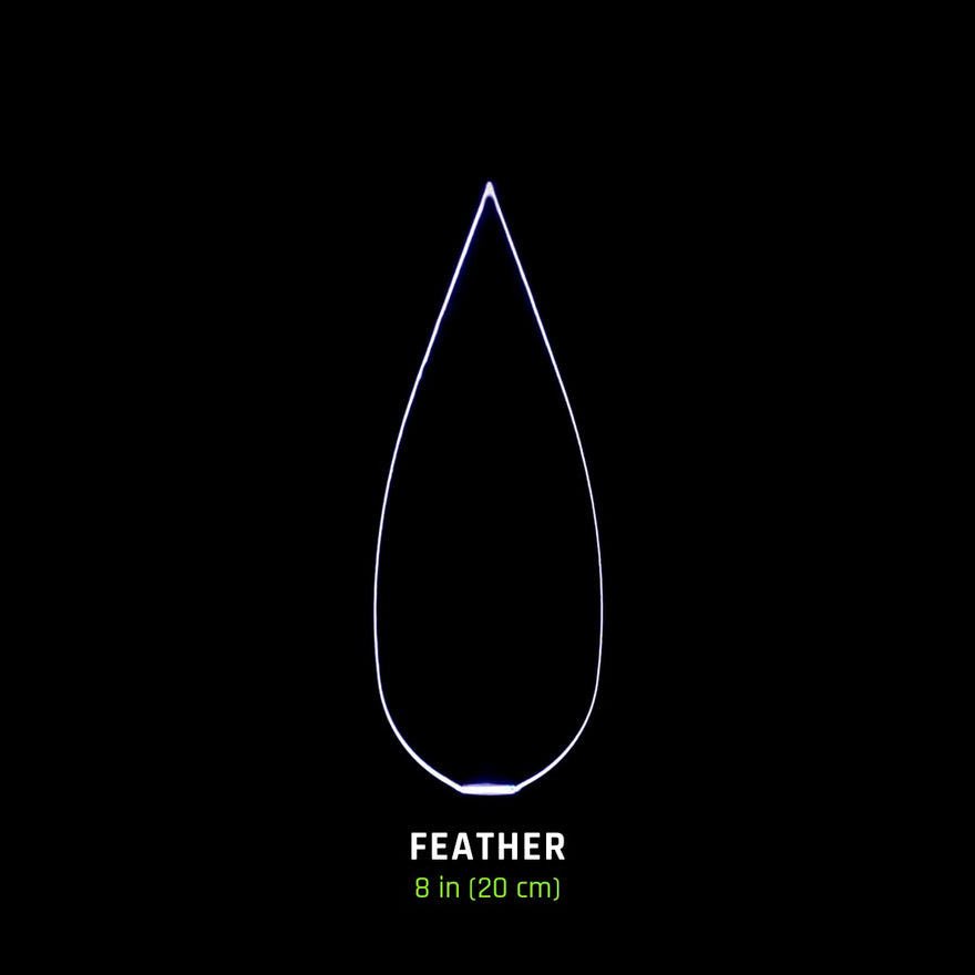Feather Blade, 8 in (20 cm), lit on black, part of the Best Seller Blade Pack
