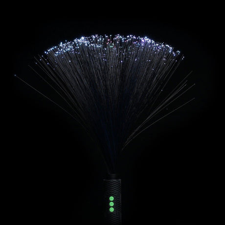  Black fiber optic duster designed for creating vibrant light trails in light painting photography, perfect for long exposure and creative visual effects. 