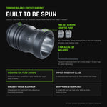 Contact Saber Kit - Forward Balance: two M4 set screws lock the tube in the RGB Critter Tube Adapter Long, 2 mm Allen key included; weighted for flow artists, impact-resistant polycarbonate blade, aircraft-grade black anodized aluminum, grippy streamlined hilt.