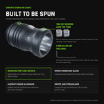 Contact Saber (No Light): two M4 set screws lock the tube in the RGB Critter Tube Adapter Long, 2 mm Allen key included; weighted for flow artists, impact-resistant polycarbonate blade, aircraft-grade black anodized aluminum, grippy streamlined hilt.