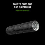 The Fiber Optic Duster twists onto the RGB Critter BT, light sold separately