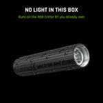No light in this box. Runs on the RGB Critter BT you already own, sold separately