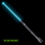 Contact Saber (No Light) in the Butterfly pattern, lit blue, shown on an RGB Critter BT light engine. No light included; it runs on the Critter you already own.