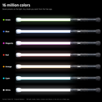 Contact Saber Kit Forward Balance shown lit in green, blue, magenta, red, orange, cyan and white