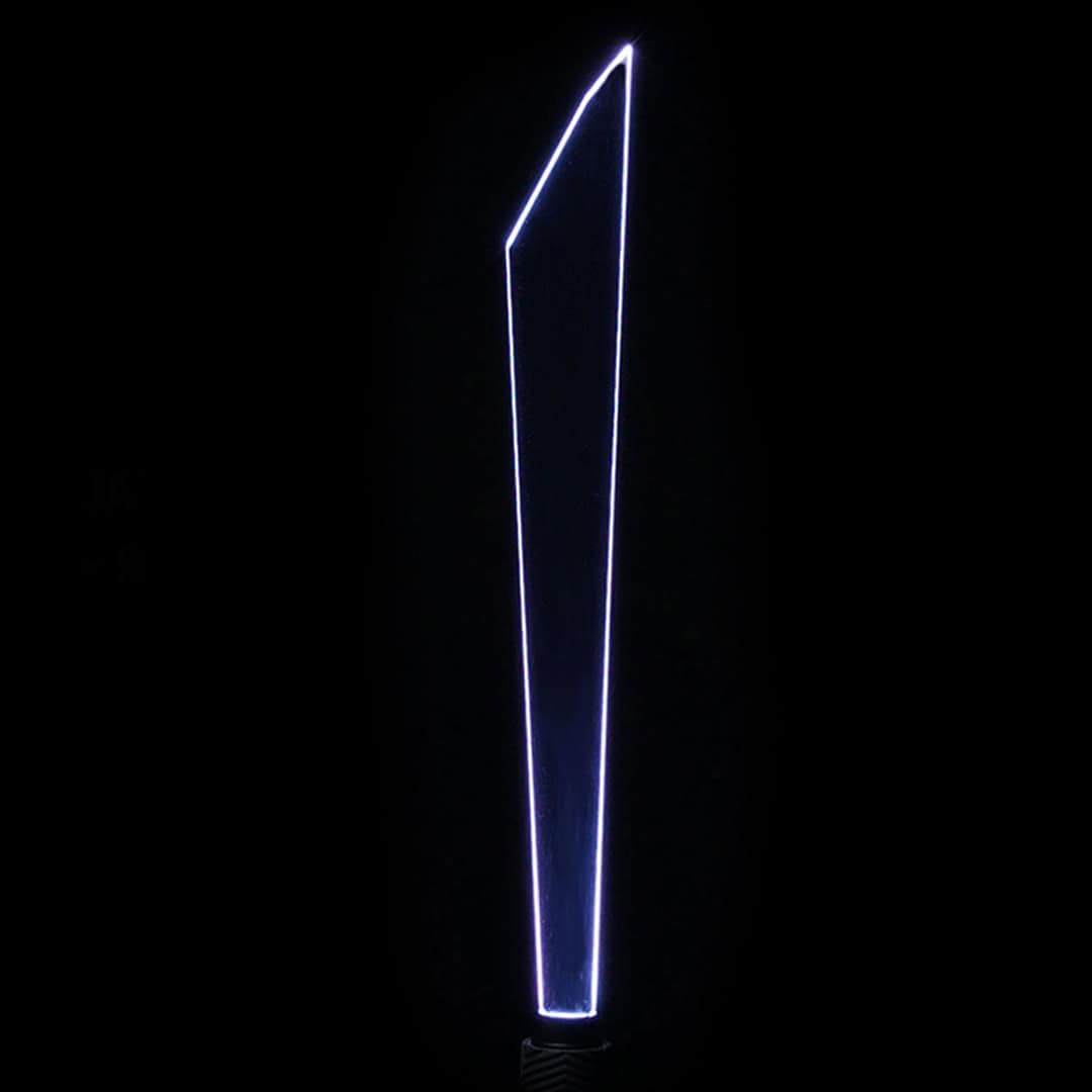 Digital Feather Long acrylic light painting blade creating layered, stylized light trails in long exposure photography