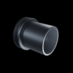 DIY Connector - matte black anodized 6061 aluminium, threaded base and open barrel for mounting your own custom light painting tools