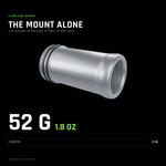 Flow Cap Mount weighed alone, just this part with no light or other parts attached: 52 g (1.8 oz), 2 in long.
