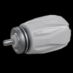Flow Cap Counterweight Kit fully assembled with the clear Flow Cap pushed all the way onto the Flow Cap Mount, showing the mount&
