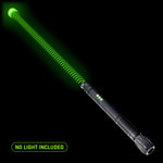 Forward Balance Contact Saber (No Light) in the Stellar pattern, lit green, shown on an RGB Critter BT light engine. No light included; it runs on the Critter you already own.