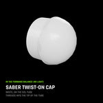 Saber Twist-On Cap, white, threads into the tip of the Sol tube.