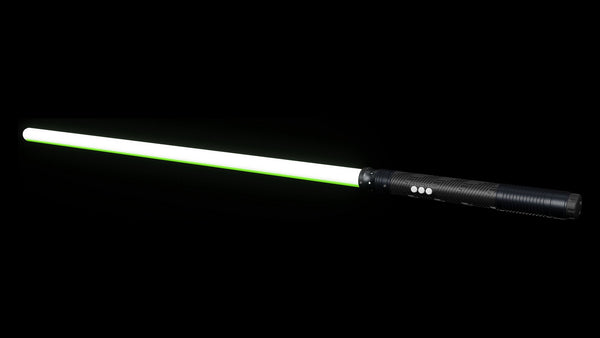 Sol Light Saber Kit with glowing green blade and black textured handle
