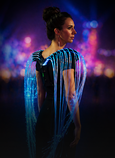 Wearable fiber-optic light costume