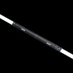 LED Staff Kit handle: two RGB Critter BT light engines joined back to back on the Critter Connector, black textured grips with white-lit buttons, tube adapters at each end and glowing Sol tubes