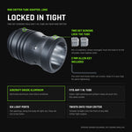 RGB Critter Tube Adapter - Long: the RGB Critter Tube Adapter Long locks any 1 inch tube with two M4 set screws, 2 mm Allen key included; aircraft-grade black anodized aluminum, six light ports, twists onto any RGB Critter.