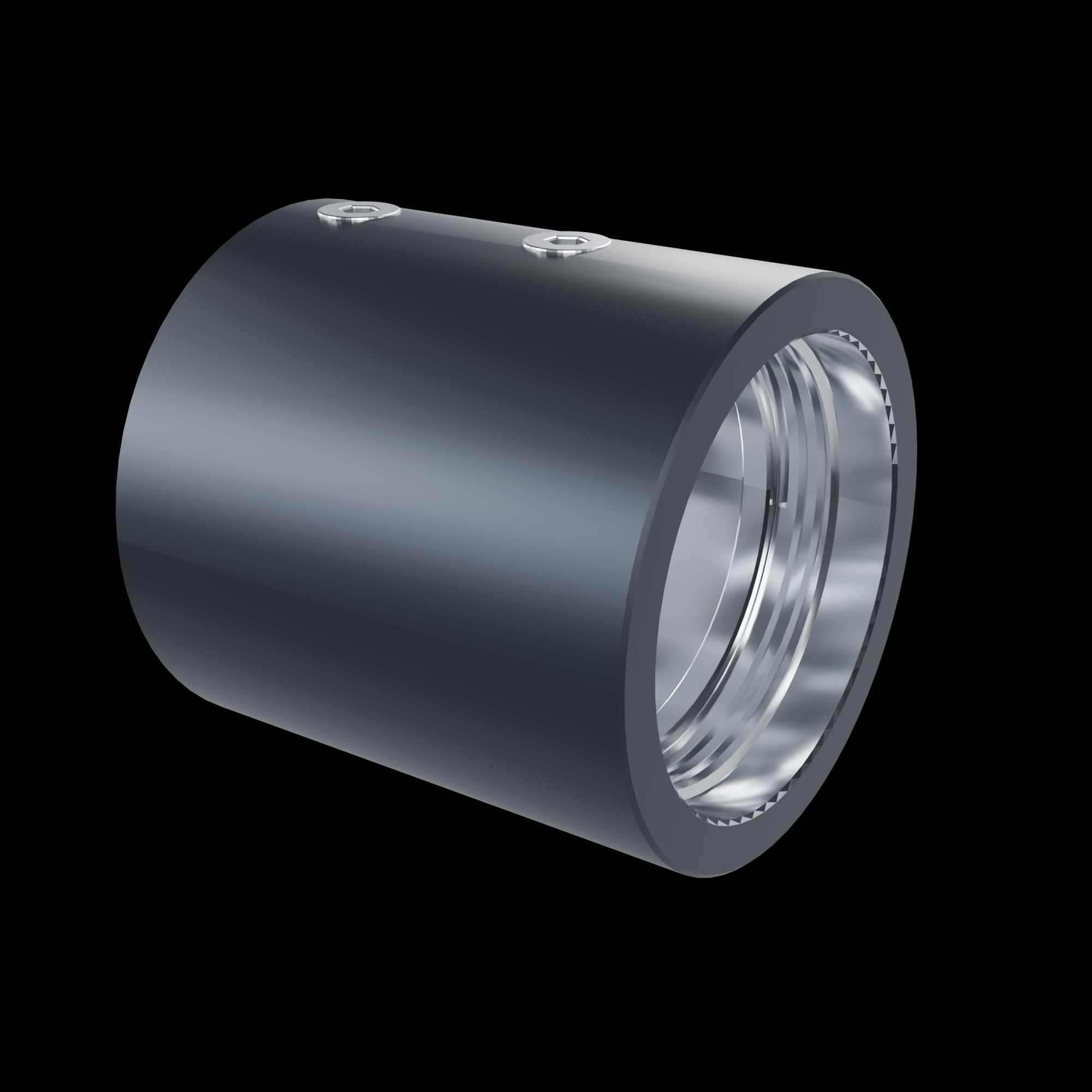 Modular Saber Tube Adapter with set screws installed