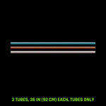 Pattern Tube Set, 36 in (92 cm), Tubes Only: Butterfly, Honeycomb and Dots Combo light painting tubes, drawn to scale