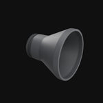 Illuminator with its black anodized medium housing, rotating 360 degrees on black.