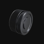 Tripod Mount Adapter turning 360 degrees: knurled grip, 1-1/16 inch thread and 1/4-20 tripod hole in matte black anodized aluminum