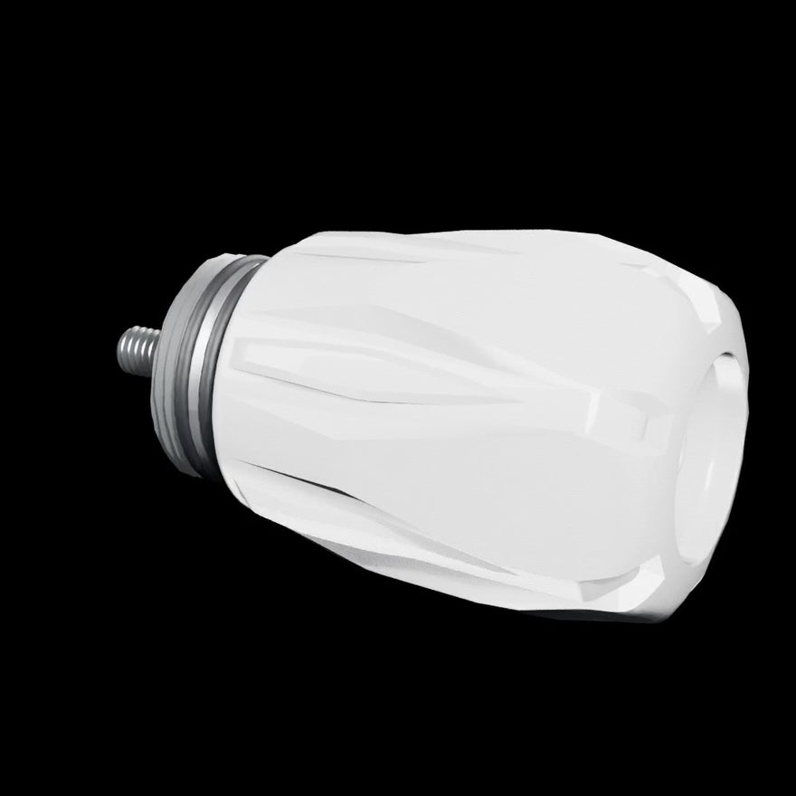 Flow Cap Counterweight Kit in clear, rotating 360 degrees