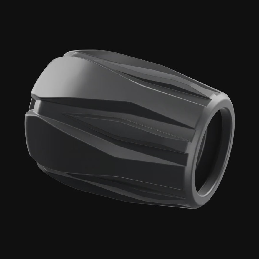 Silicone Saber Cap in black turning a full 360 degrees.
